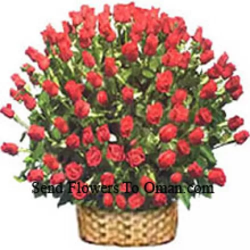 Riesiger Korb mit 200 roten Rosen