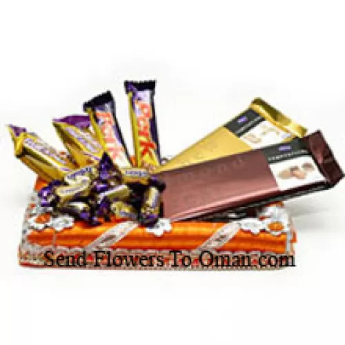 礼品包装的各种巧克力（此产品需要与鲜花一起搭配送出）